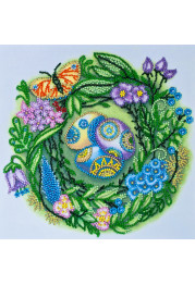 Midi Bead Embroidery Kit on Art Canvas "Easter wreath"