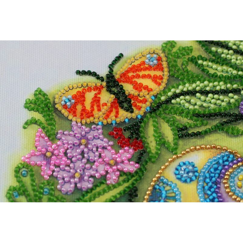Midi Bead Embroidery Kit on Art Canvas "Easter wreath"