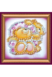 Mini Bead Embroidery Magnet Kit "Teddy bears – 1"