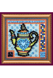 Mini Bead Embroidery Magnet Kit "Yellow kettle"