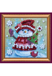 Mini Bead Embroidery Magnet Kit "Winter guest"