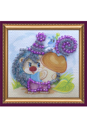 Mini Bead Embroidery Magnet Kit "Hedgehog with mushroom"