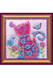 Mini Bead Embroidery Magnet Kit "Оnce was a cat"
