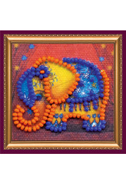Mini Bead Embroidery Magnet Kit "Orange elephant"