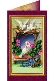 Bead Embroidery Postcard Kit "With love – 1"