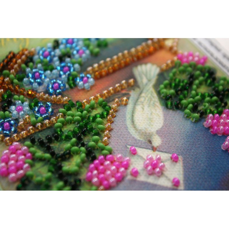 Bead Embroidery Postcard Kit "With love – 1"