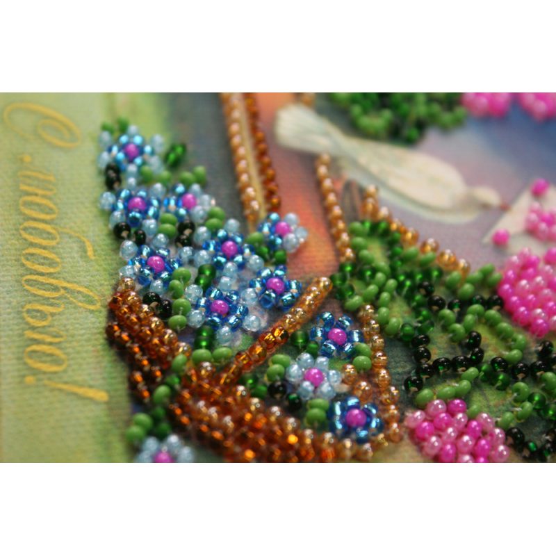 Bead Embroidery Postcard Kit "With love – 1"