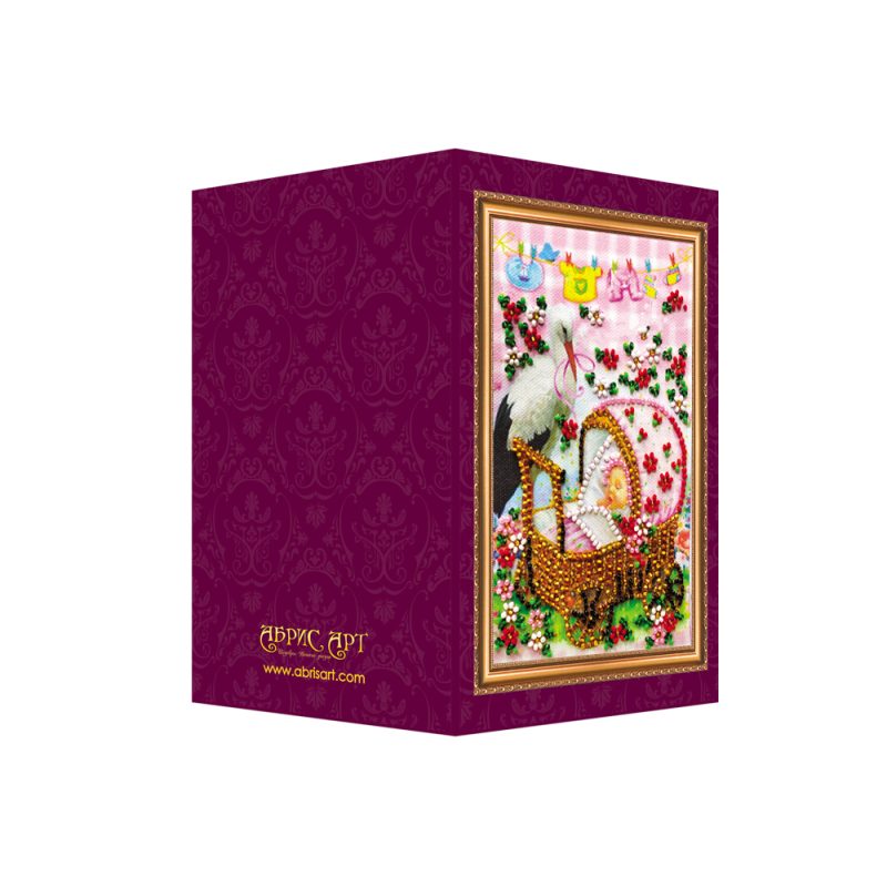 Bead Embroidery Postcard Kit "Baby girl – 1"