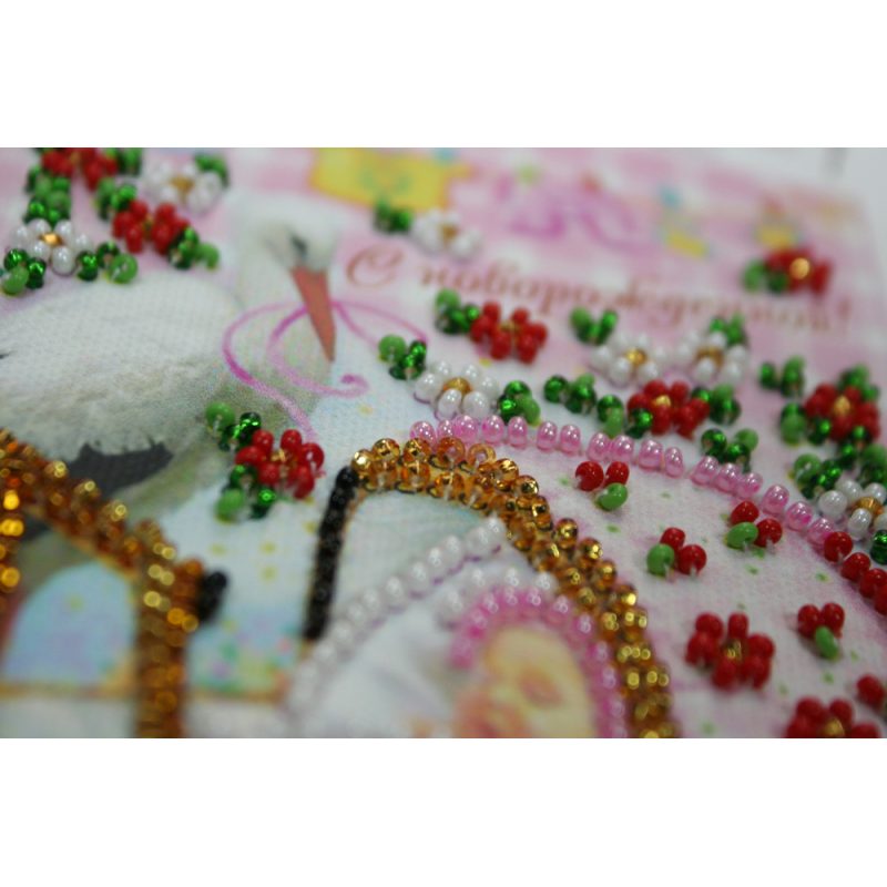 Bead Embroidery Postcard Kit "Baby girl – 1"