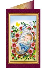 Bead Embroidery Postcard Kit "Baby boy – 1"