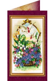 Bead Embroidery Postcard Kit "Happy Angel Day – 1"
