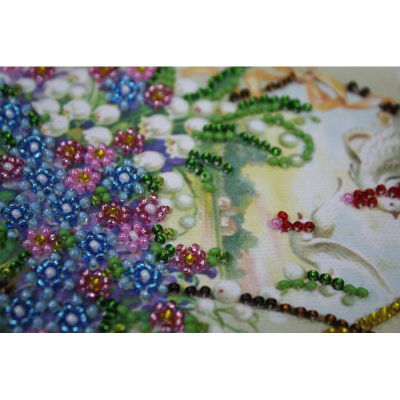 Bead Embroidery Postcard Kit "Happy Angel Day – 1"