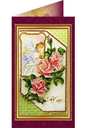 Bead Embroidery Postcard Kit "Happy Wedding – 1"