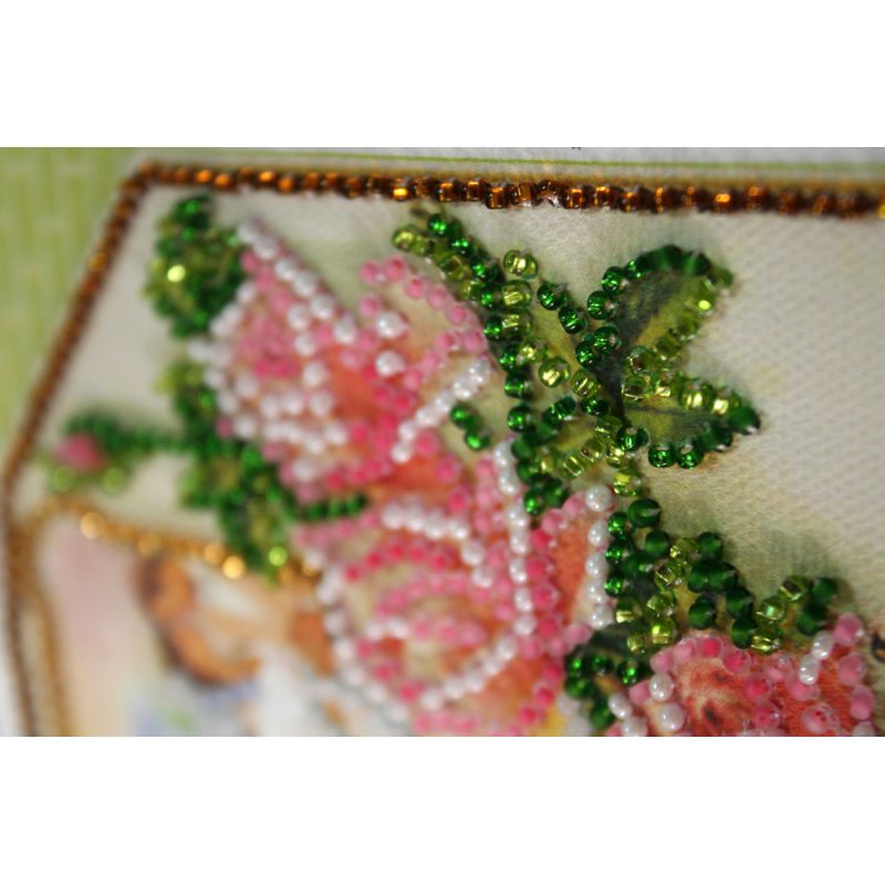 Bead Embroidery Postcard Kit "Happy Wedding – 1"