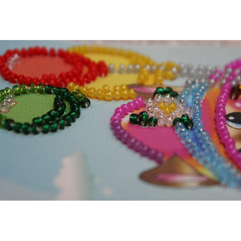 Bead Embroidery Postcard Kit "Happy Birthday – 3"