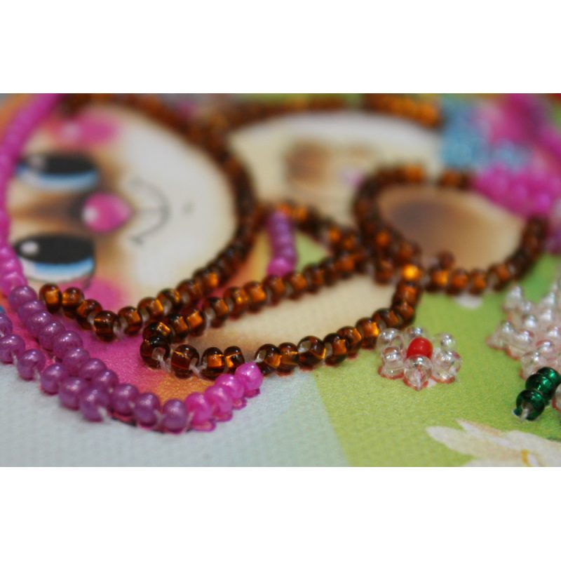 Bead Embroidery Postcard Kit "Happy Birthday – 3"