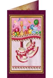 Bead Embroidery Postcard Kit "Daughter's birthday – 1"