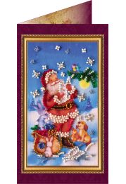 Bead Embroidery Postcard Kit "Happy New Year – 4"