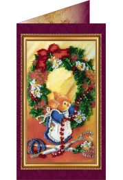Bead Embroidery Postcard Kit "Merry Christmas – 1"