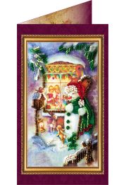 Bead Embroidery Postcard Kit "Happy New Year – 5"