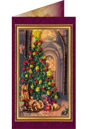 Bead Embroidery Postcard Kit "Happy Christmas – 1"