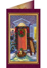 Bead Embroidery Postcard Kit "Funny Christmas – 2"