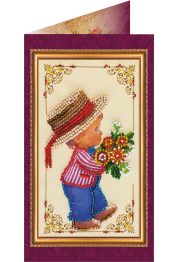 Bead Embroidery Postcard Kit "Congratulations – 7"