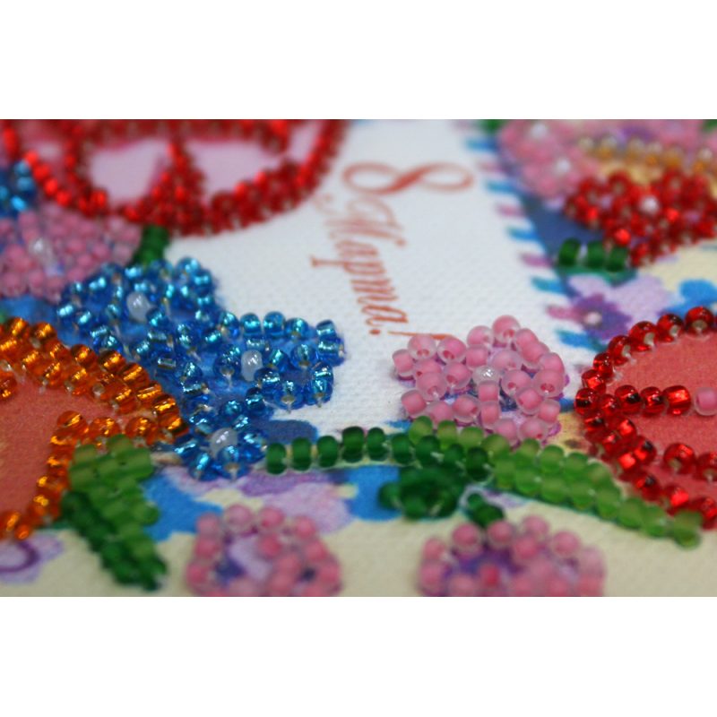 Bead Embroidery Postcard Kit "Happy 8th of March (Women's Day) – 4"