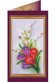 Bead Embroidery Postcard Kit "Congratulations – 9"