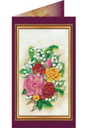 Bead Embroidery Postcard Kit "Congratulations – 11"