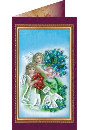 Bead Embroidery Postcard Kit "Happy Angel Day – 2"