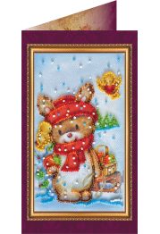 Bead Embroidery Postcard Kit "Happy New Year – 9"