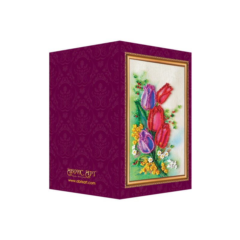 Bead Embroidery Postcard Kit "Happy 8th of March (Women's Day) – 9"