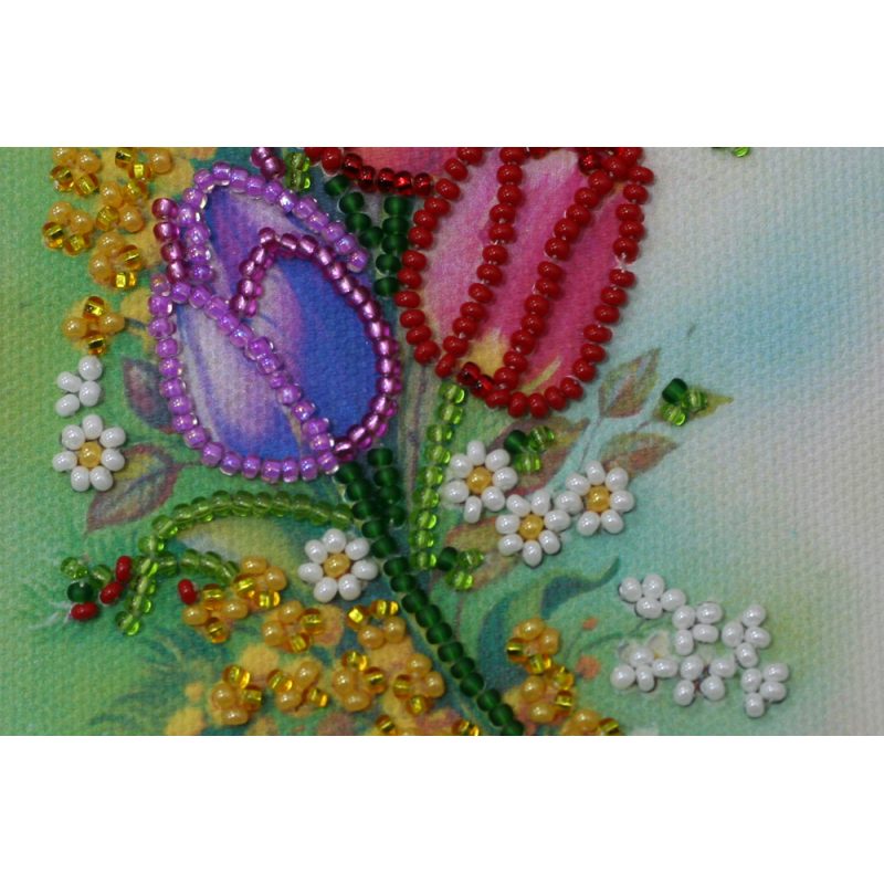 Bead Embroidery Postcard Kit "Happy 8th of March (Women's Day) – 9"