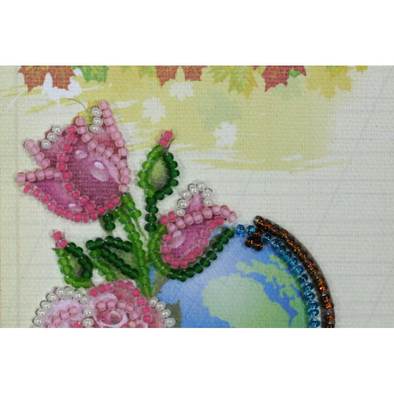 Bead Embroidery Postcard Kit "Best teacher – 2"