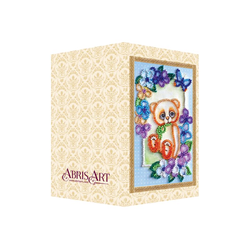 Bead Embroidery Postcard Kit "Teddy bear - 2"
