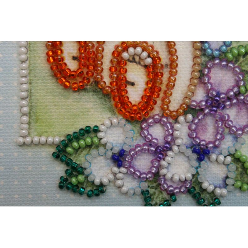 Bead Embroidery Postcard Kit "Teddy bear - 2"