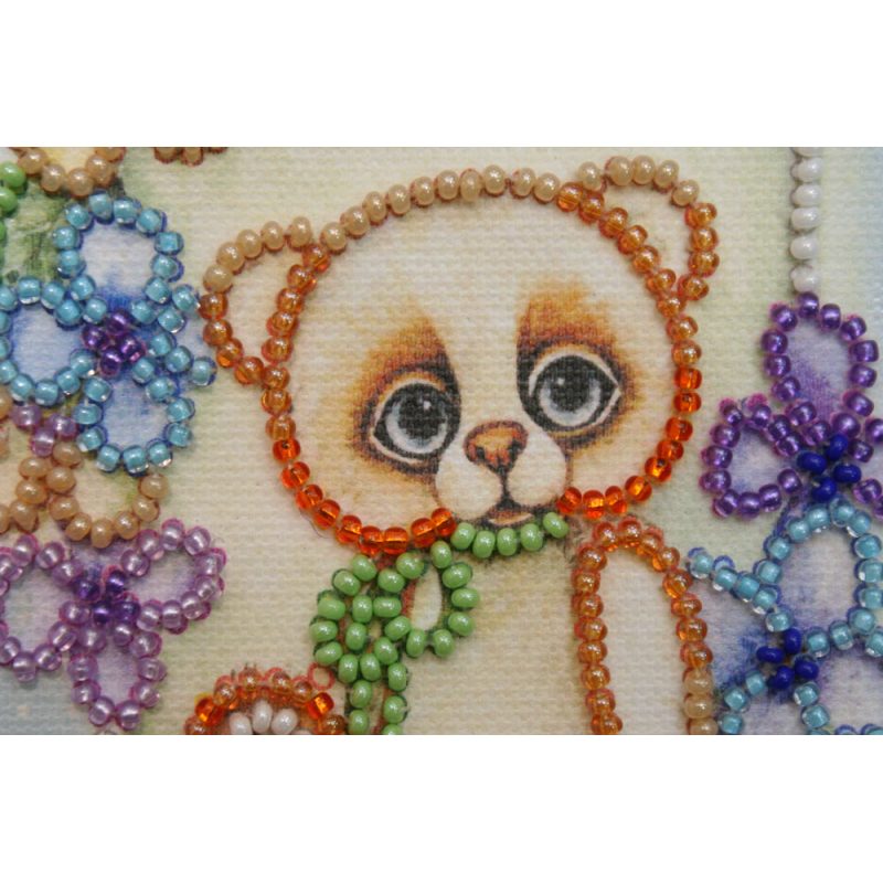 Bead Embroidery Postcard Kit "Teddy bear - 2"