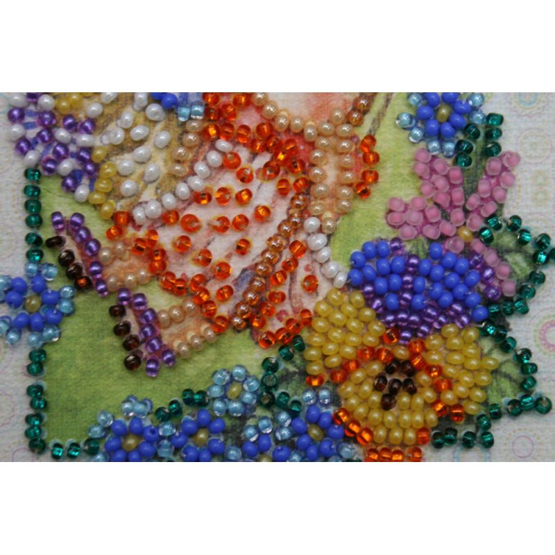 Bead Embroidery Postcard Kit "Happy family"
