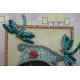 Bead Embroidery Postcard Kit "Teddy bear and dragonfly"