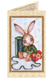 Bead Embroidery Postcard Kit "Teddy hare - 1"