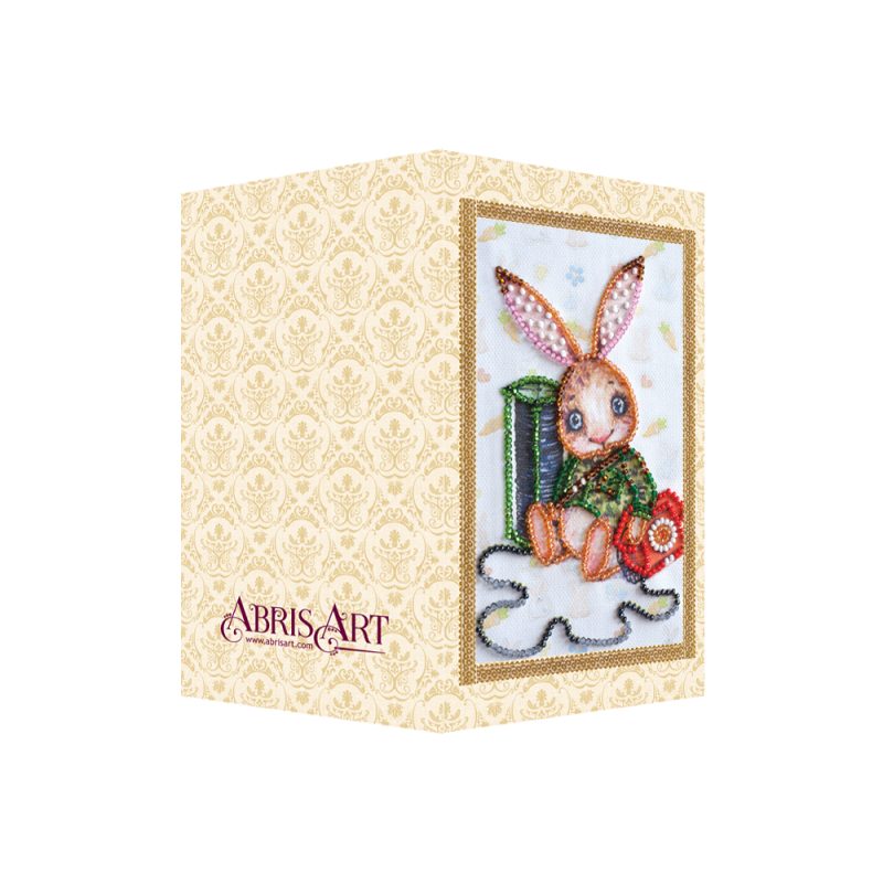 Bead Embroidery Postcard Kit "Teddy hare - 1"
