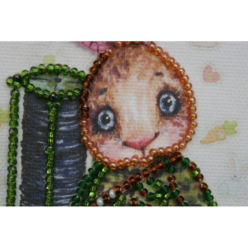Bead Embroidery Postcard Kit "Teddy hare - 1"