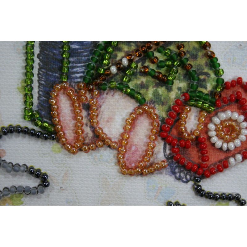 Bead Embroidery Postcard Kit "Teddy hare - 1"