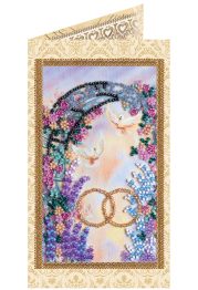 Bead Embroidery Postcard Kit "Happy Wedding – 3"