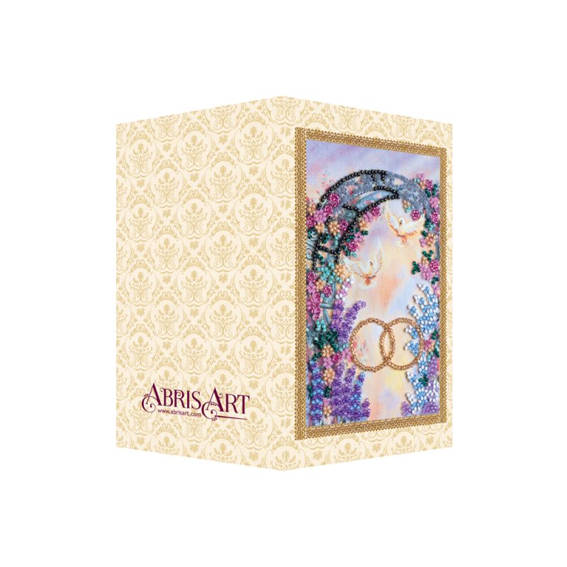 Bead Embroidery Postcard Kit "Happy Wedding – 3"