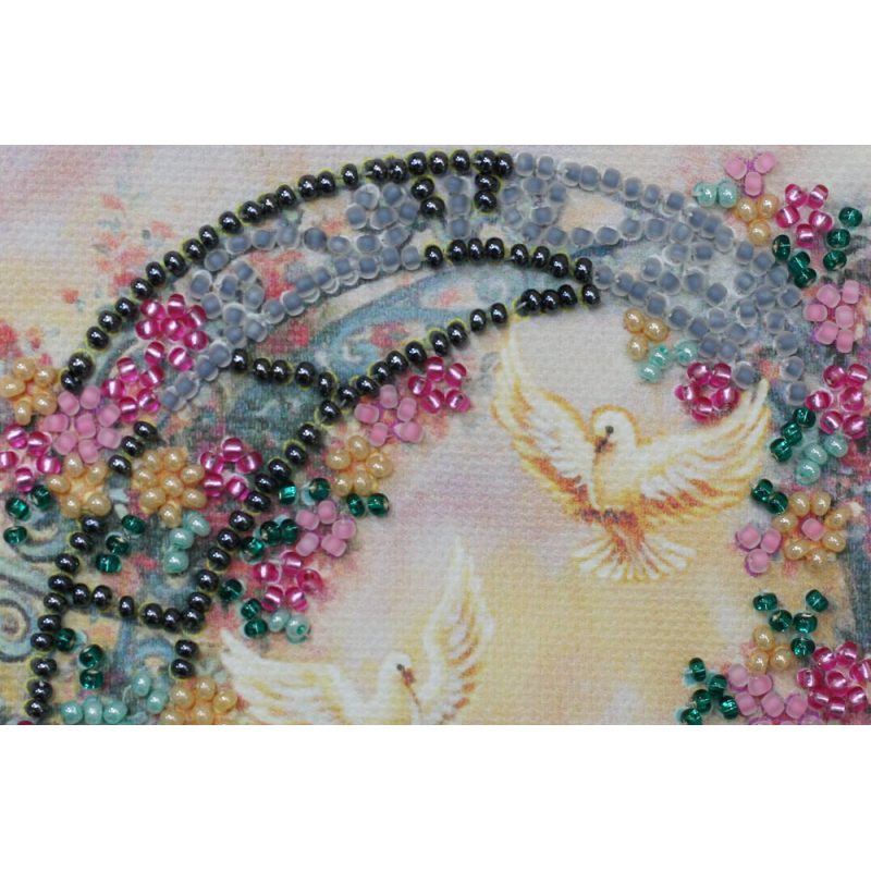 Bead Embroidery Postcard Kit "Happy Wedding – 3"