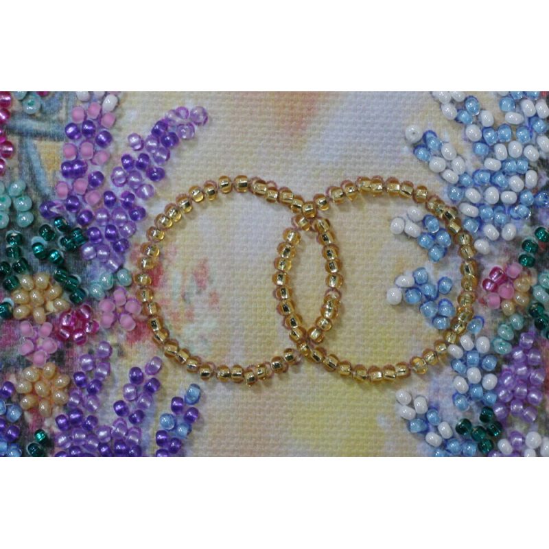 Bead Embroidery Postcard Kit "Happy Wedding – 3"