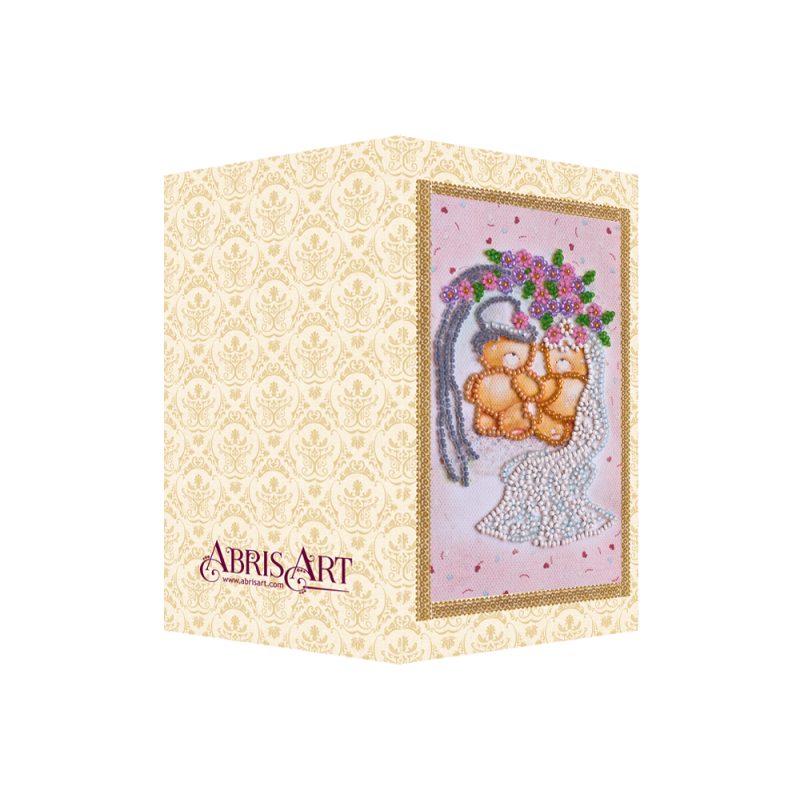 Bead Embroidery Postcard Kit "Happy Wedding – 5"
