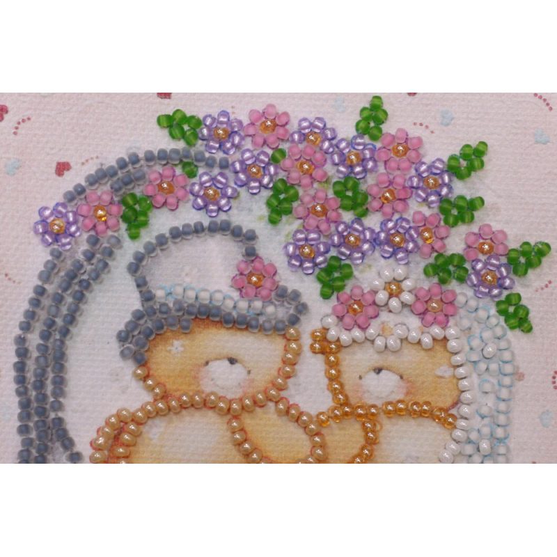 Bead Embroidery Postcard Kit "Happy Wedding – 5"